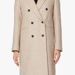 Elegant Tan Double-Breasted Women's Coat